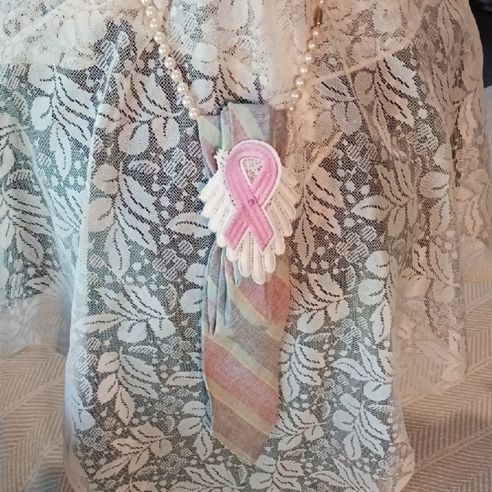 Pink Ribbon Pendant Necklace